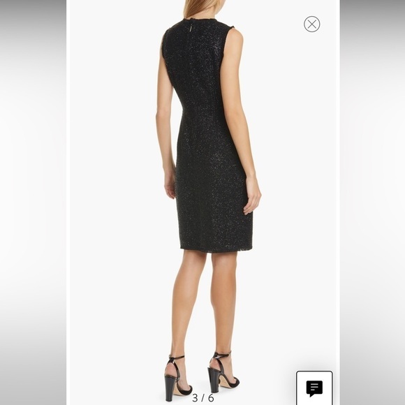 kate spade tinsel tweed sleeveless wool blend sheath dress 4 Black - Picture 3 of 6